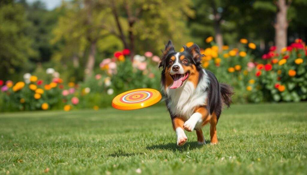 Australian Shepherd playing