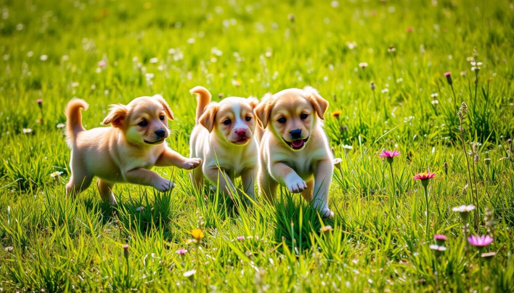 Duck Retriever puppies playing