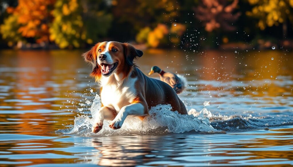 Duck Toller Retriever in action