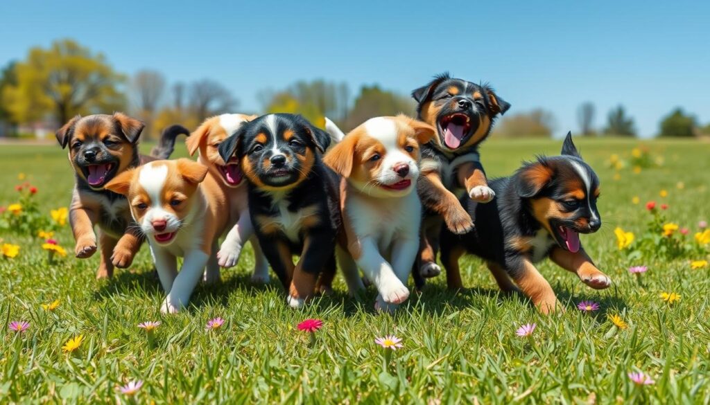 puppies playing